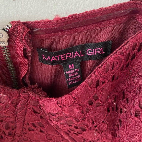 Burgundy Lace/Chiffon Mini Dress - Picture 5 of 7